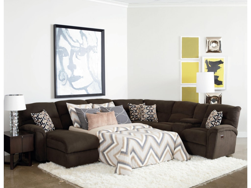 Lane Grand Torino4 Pc Sectional Sofa w/ Sleeper and Console