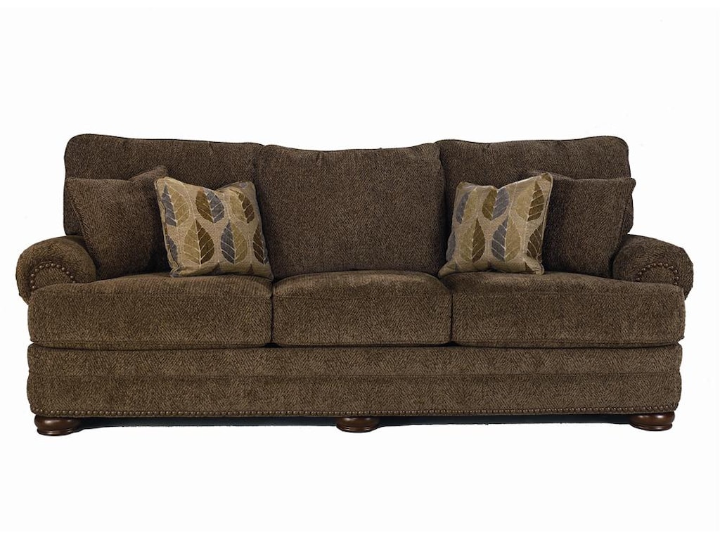 Lane Stanton Stationary Sofa With Nailhead Trim And Wood Accents Lane Stantonstationary Sofa