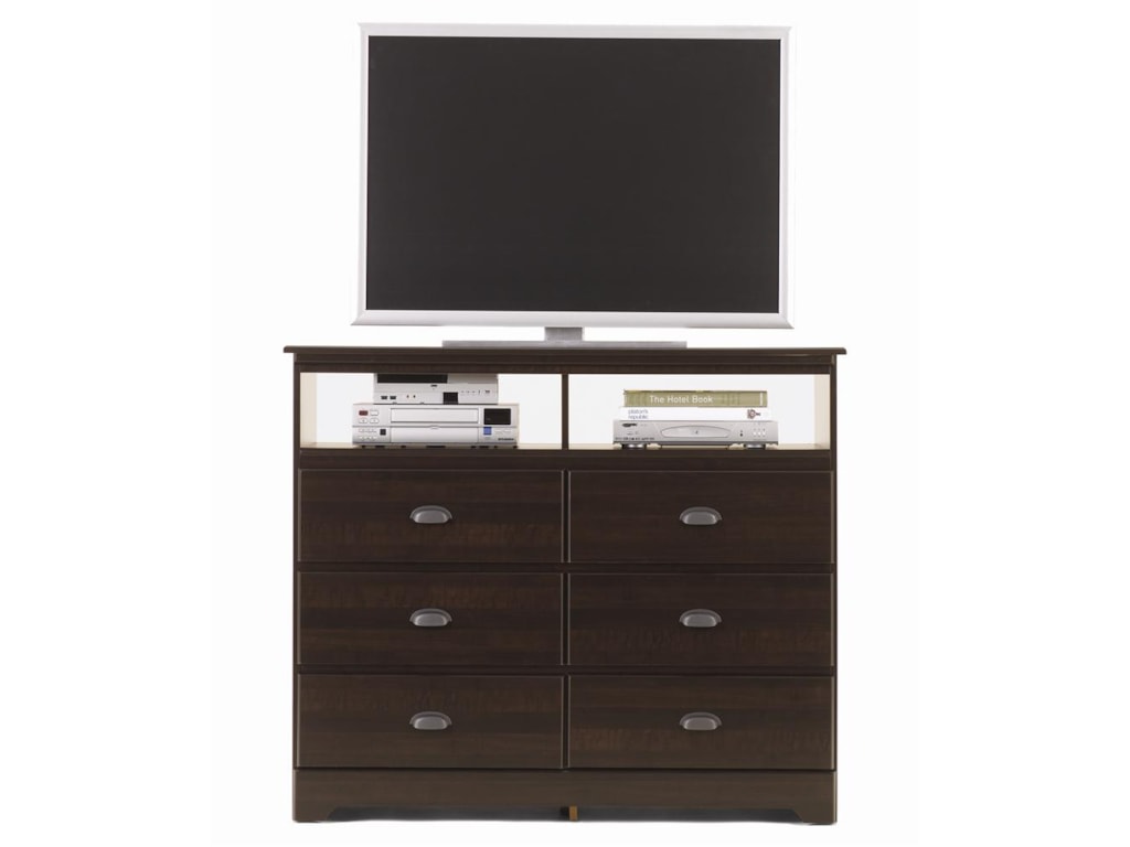 Lang Bayfield 6 Drawer Media Dresser With Roller Glides Rune S