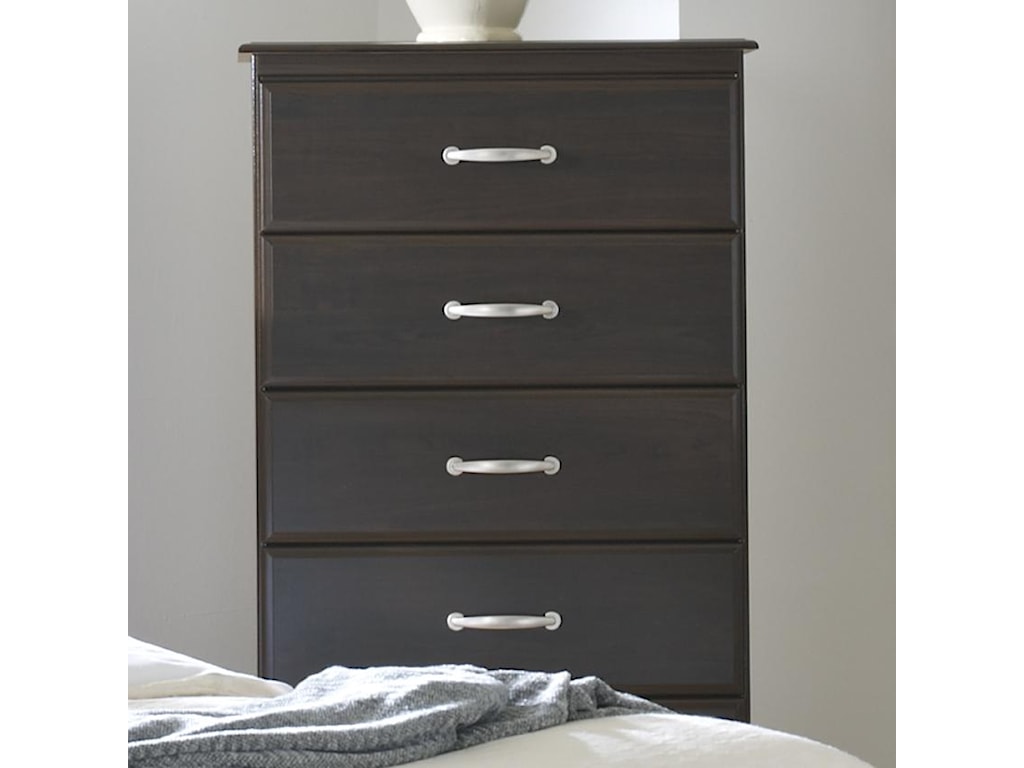 Lang Berlin 5 Drawer Chest With Block Feet And Silver Drawer Pulls