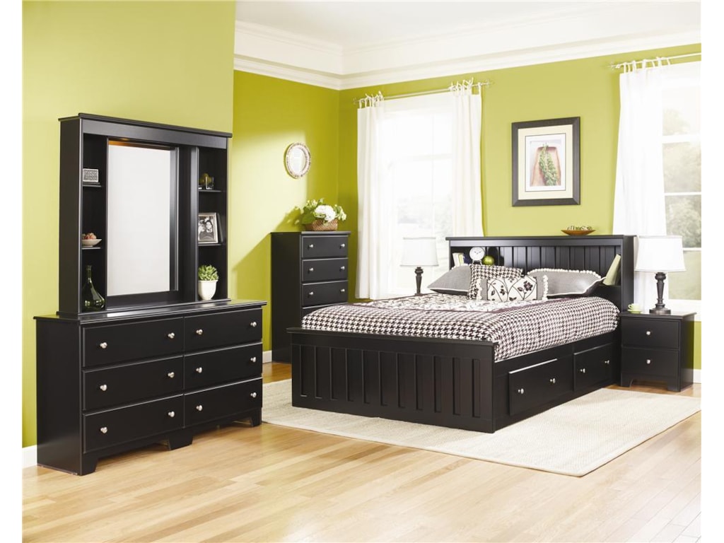 Lang ColumbiaKing Bookcase Captains Bed