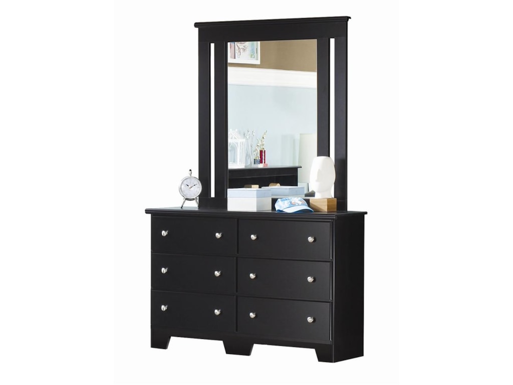 Lang Columbia6 Drawer Dresser & Framed Mirror Set