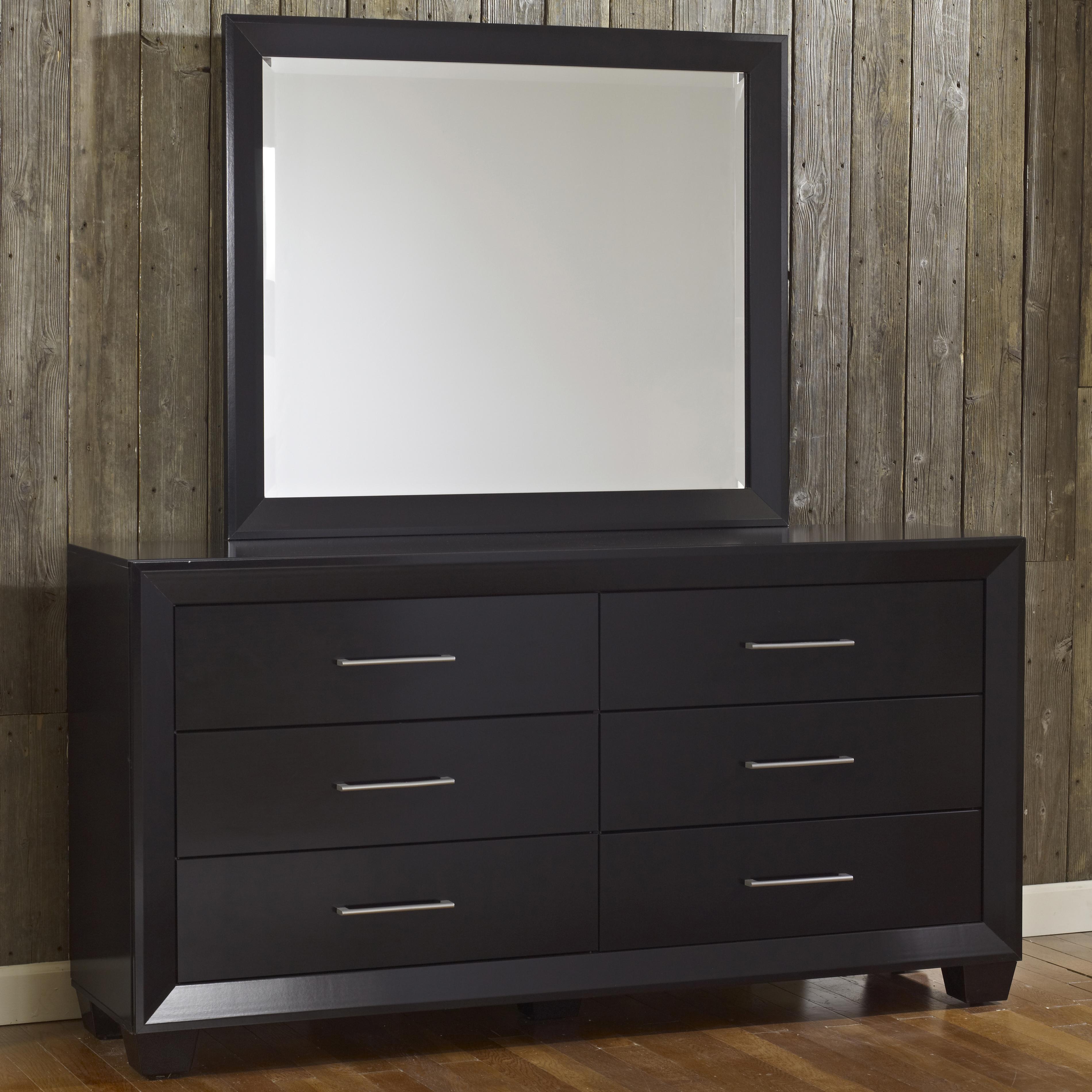 Lang Hudson 6 Drawer Dresser And Mirror Set With Tapered Block