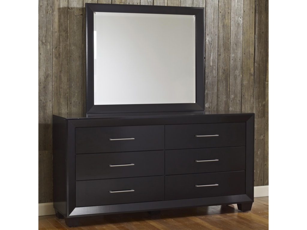 Lang Hudson 6 Drawer Dresser And Mirror Set With Tapered Block