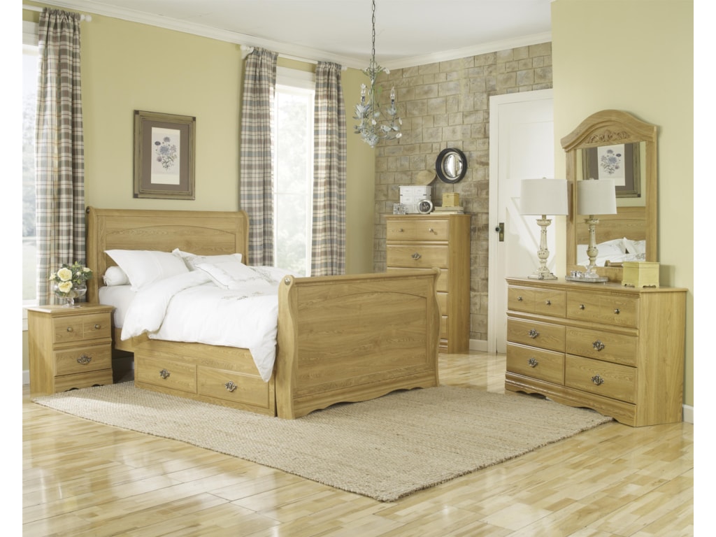 Lang Oak CreekKing Sleigh Bed