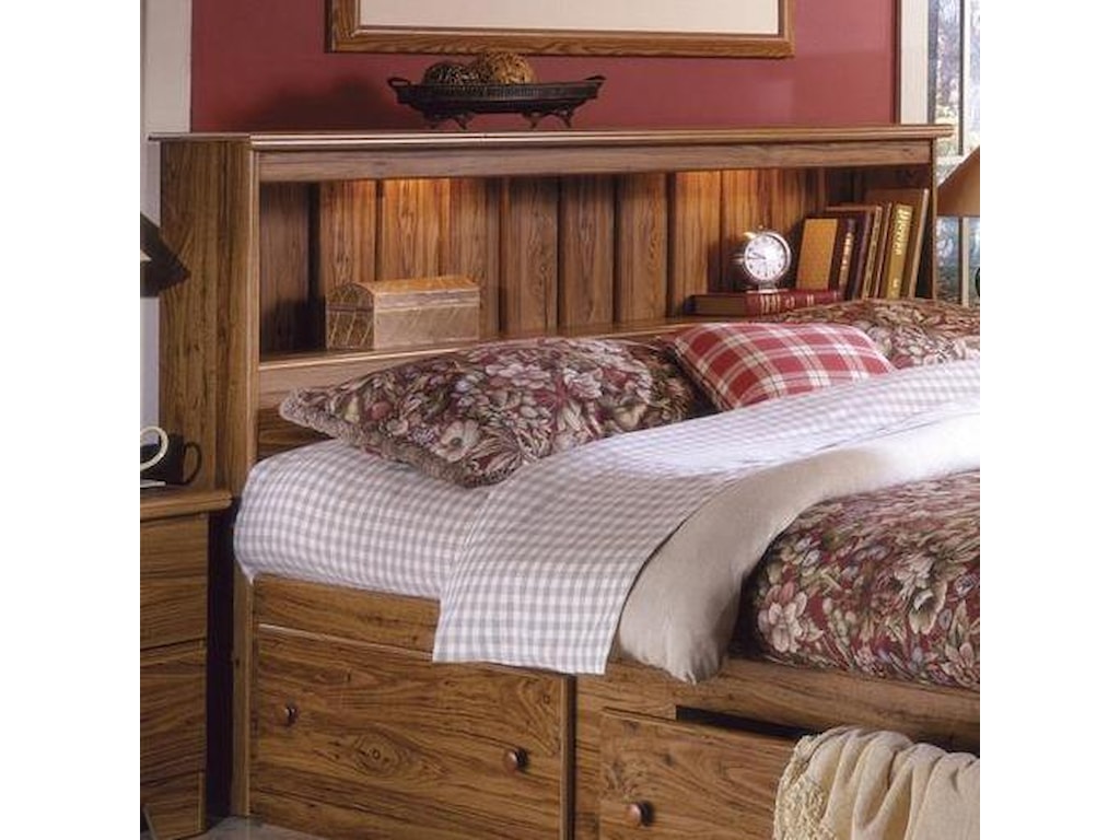 Shaker Full Queen Bookcase Headboard With Lights Shaker Full Queen Bookcase Headboard With Lights