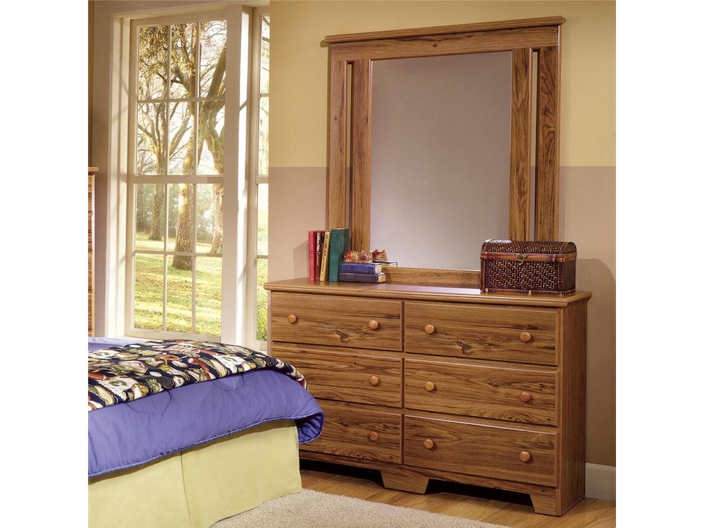 Lang Shaker Shaker Style 49 Inch 6 Drawer Dresser And Mirror Set
