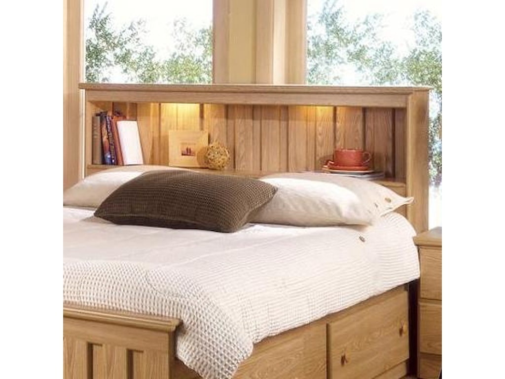 Lang Shaker Full Queen Bookcase Headboard With Lights A1