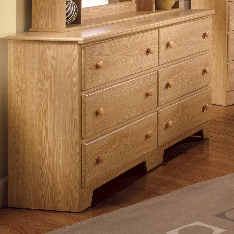 Lang Shaker 57 Inch 6 Drawer Dresser With Roller Glides A1