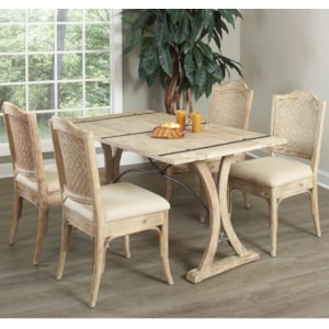 Largo Callista 5 Piece Dining Set With Folding Top Table And Woven