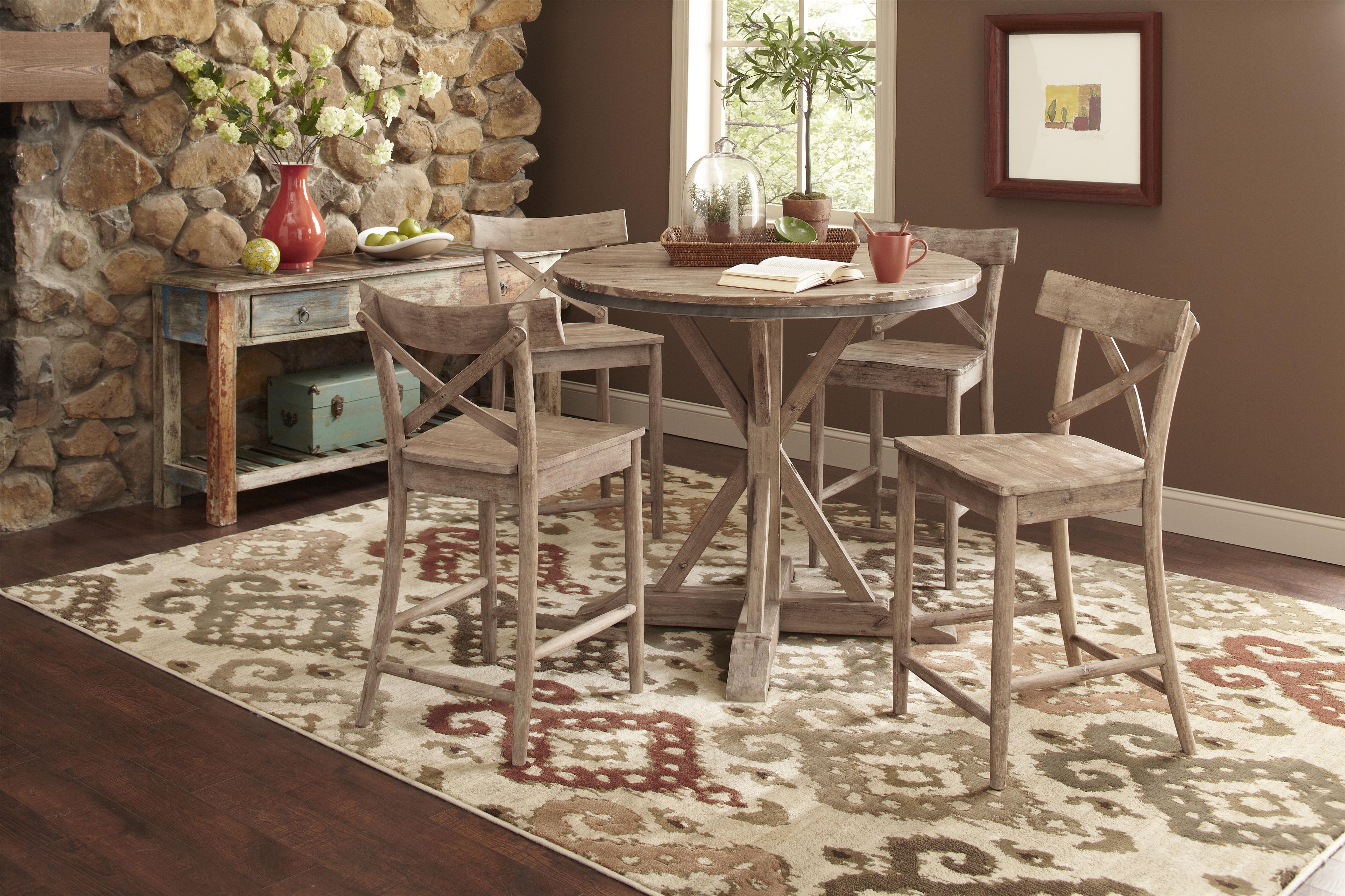 Largo Callista Rustic Casual Counter Height Dining Table Set