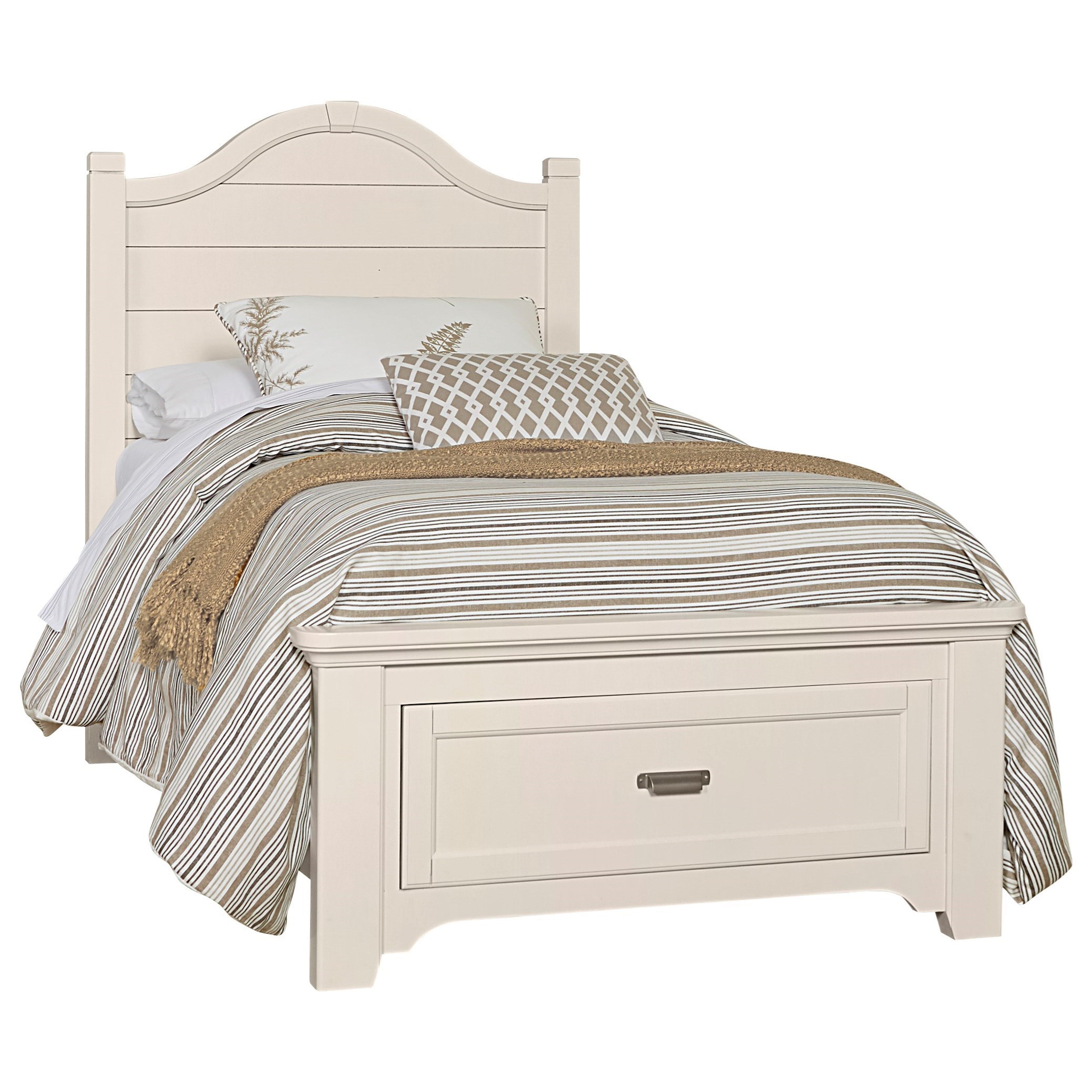 Laurel Mercantile Co Bungalow Transitional Full Storage Bed With Arch Headboard Belfort Furniture Panel Beds