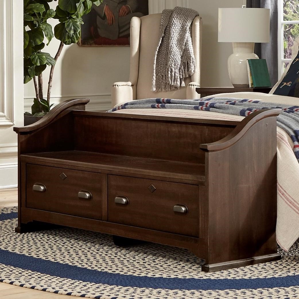 Laurel Mercantile Co Lmco Home Relaxed Vintage 2 Drawer Storage Bench Crowley Furniture Mattress Bench