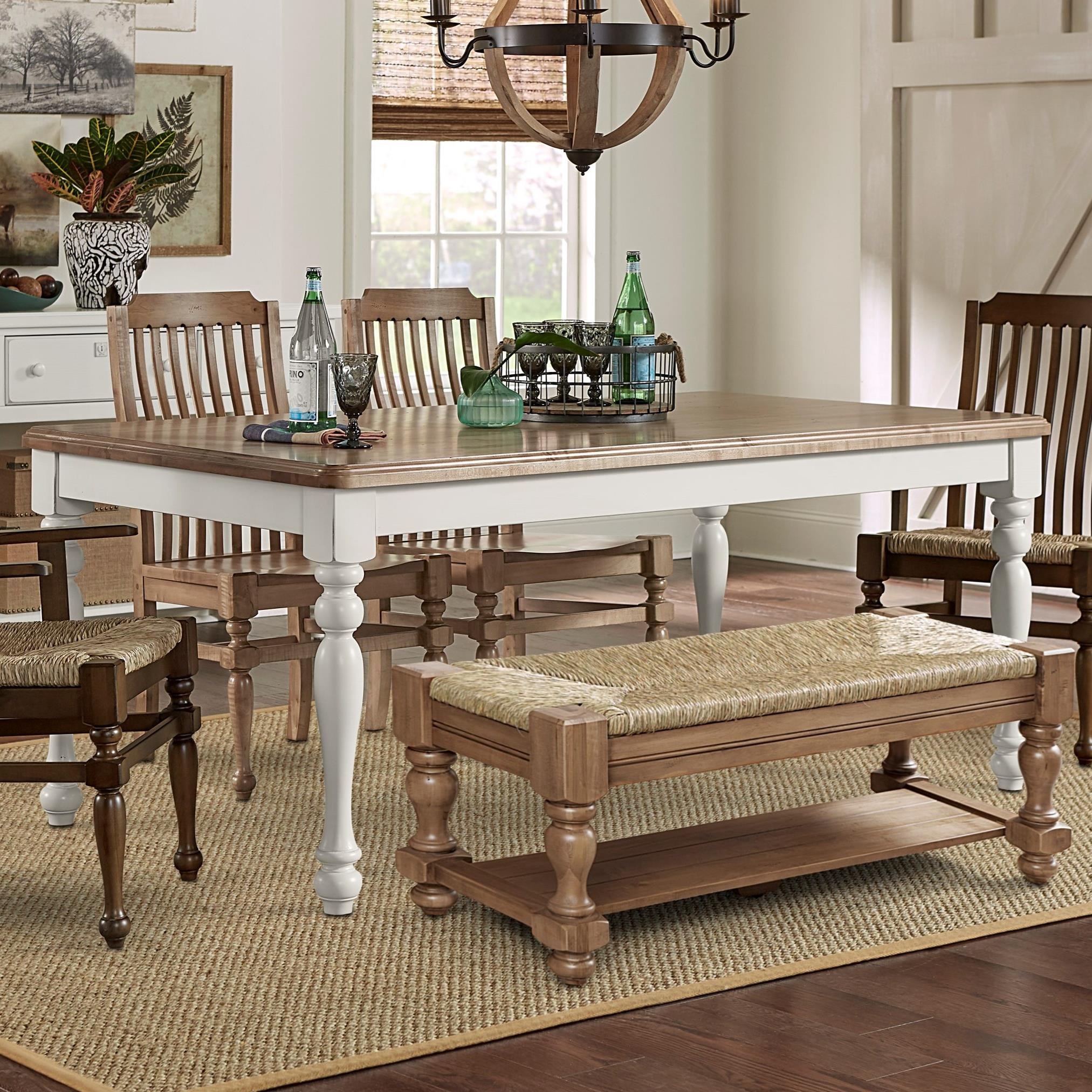 Vaughan Bassett Scotsman Rustic Solid Wood 72 Turned Leg Dining Table Crowley Furniture Mattress Dining Tables