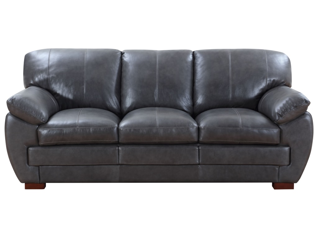 Leather Italia Usa Bowden Casual Sofa With Pillow Arms