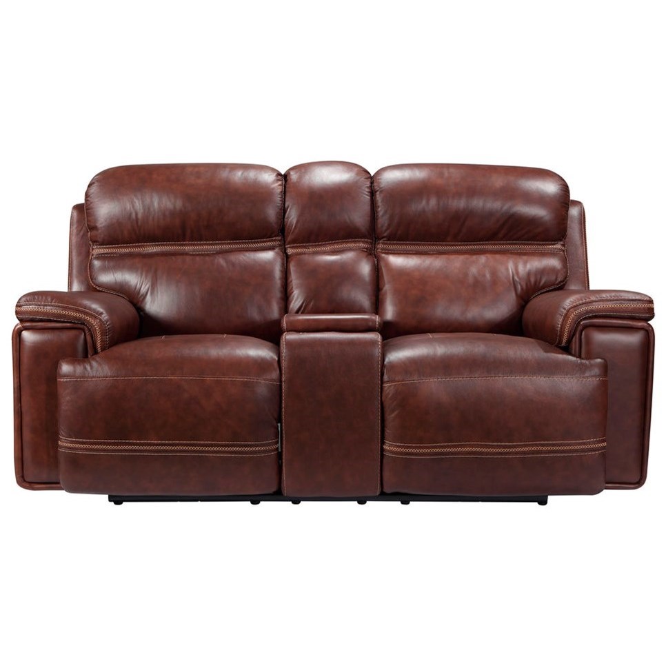 Leather Italia Usa Fresno Power Leather Reclining Console Loveseat