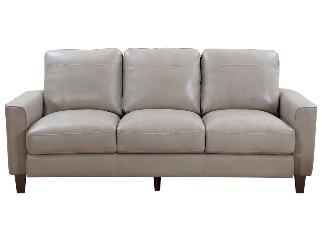 Georgetown Chino Contemporary Leather Sofa With Exposed Wood Legs By Italia Usa At Sam Levitz Furniture