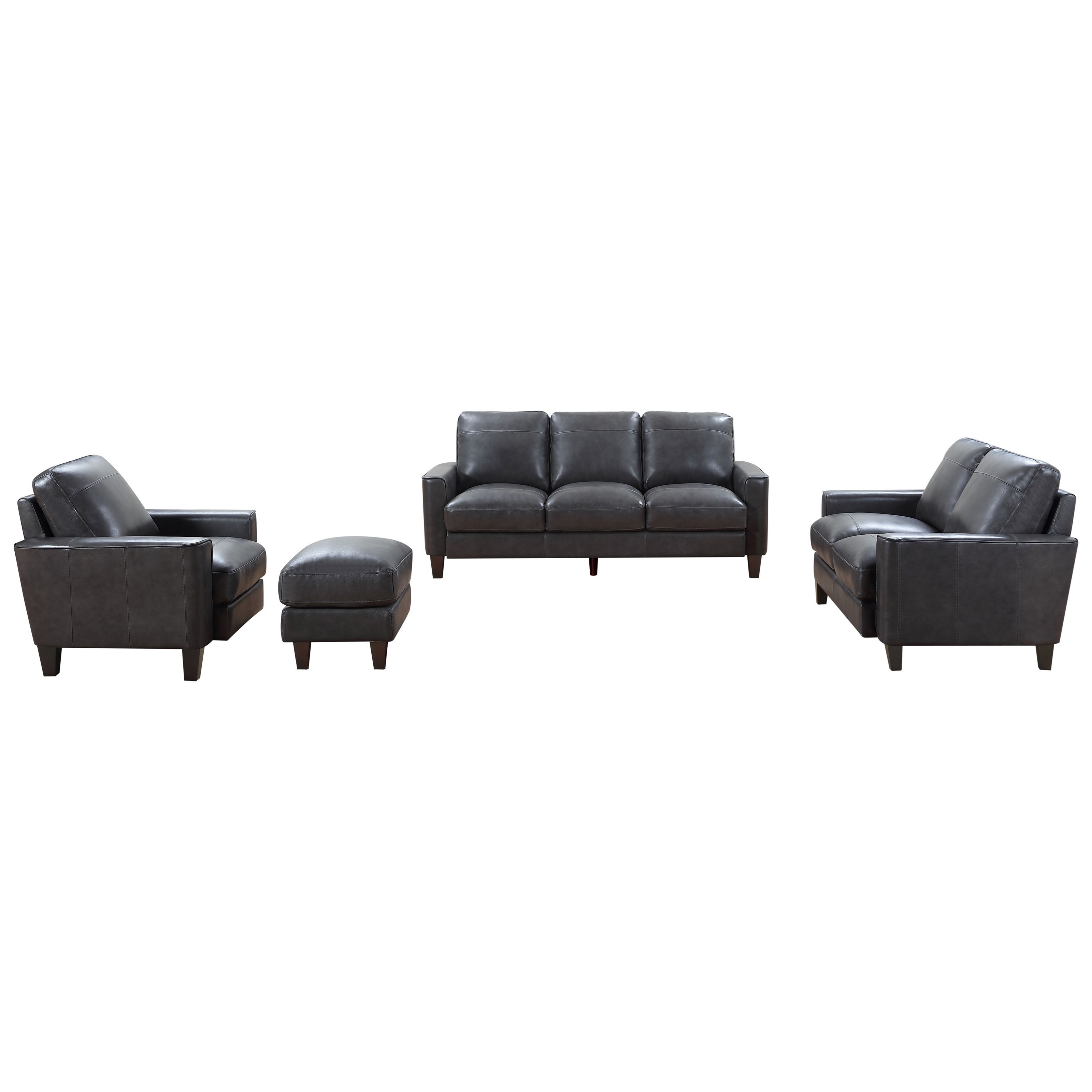 Leather Italia Usa Georgetown Chino Contemporary Leather Sofa