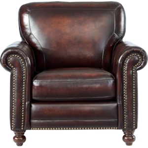 Leather Italia Usa Hampton Traditional Leather Chair With Nailhead Trim A1 Furniture Mattress Upholstered Chairs