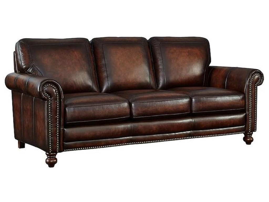 Westin Leather Sofa W Roll Arms Nailhead Trim Rotmans Sofas Leather Italia Usa Westinleather Sofa