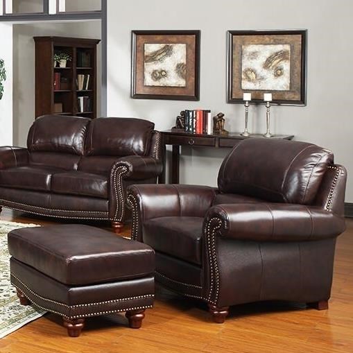 leather chair and ottoman