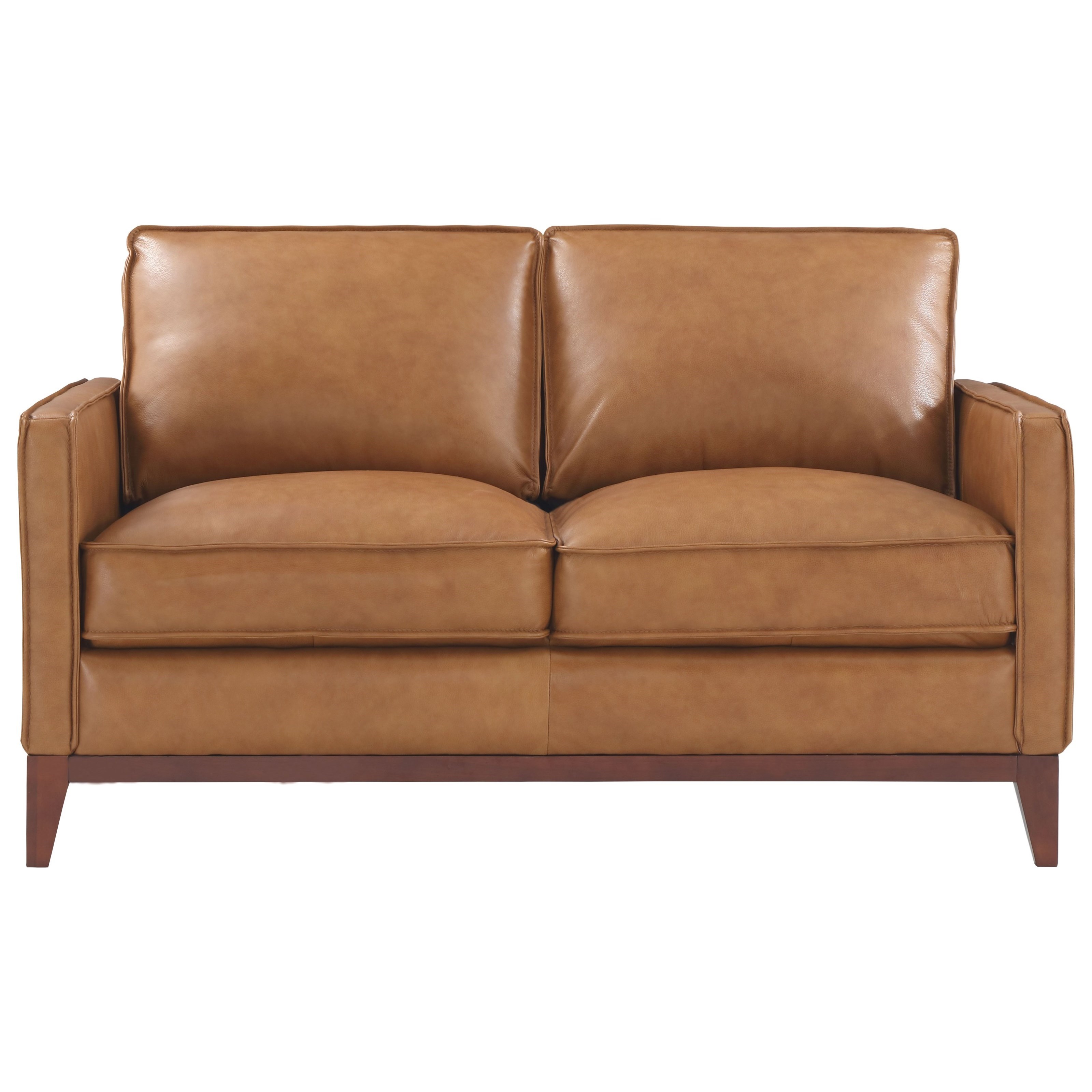 Leather Italia Usa Newport Mid Century Modern Loveseat Johnny Janosik Loveseats