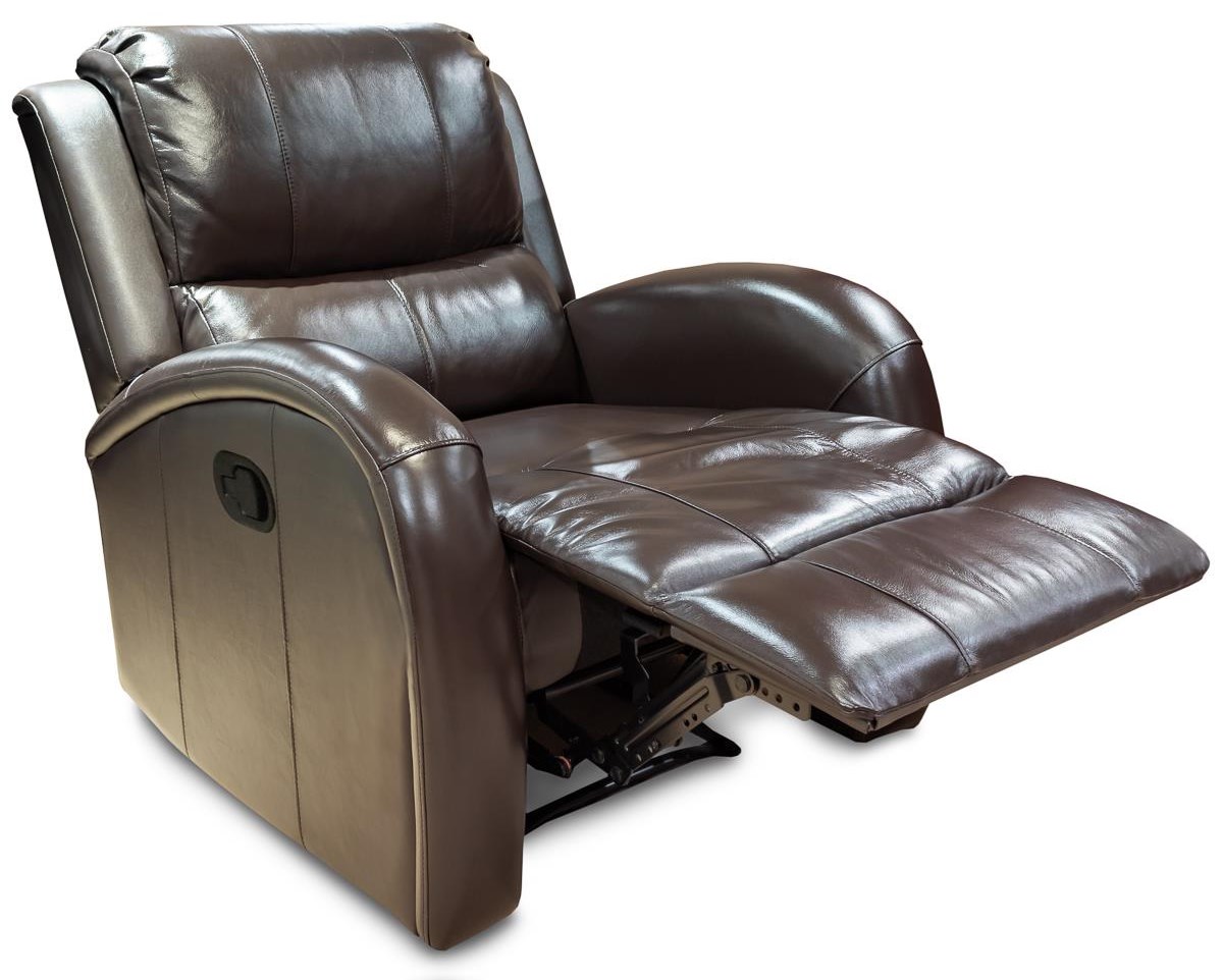 Rick Contemporary Leather Recliner Brown Rotmans Recliners