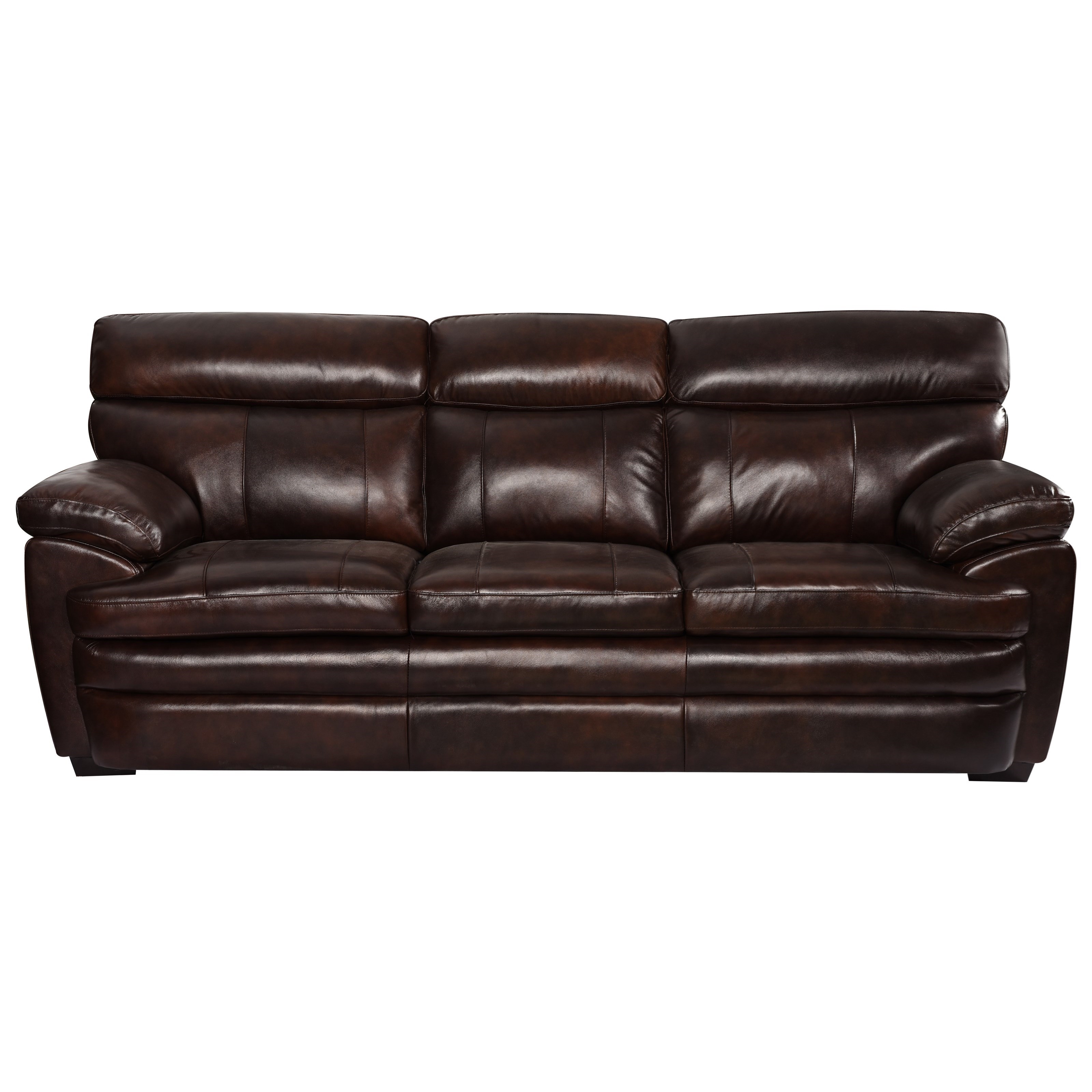 Shae Casual Leather Sofa With Pillow Arms Belfort Furniture Sofas