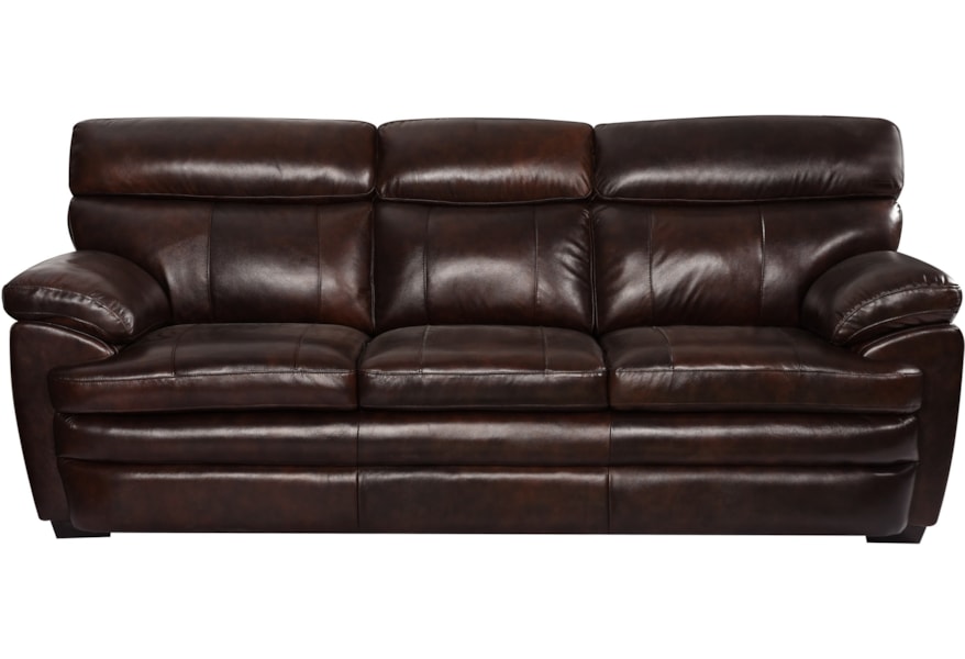 Leather Italia Usa Scottsdale Casual Leather Sofa With Pillow Arms Darvin Furniture Sofas