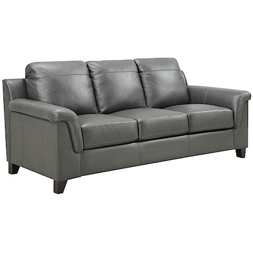 Leather Italia Usa Sienna Contemporary Sofa With Box Cushions And Leather Italia Usa Sienna Contemporary Sofa With Box Cushions And Tapered Feet