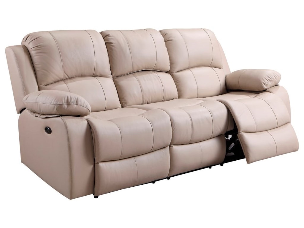 Winnfield Leather Reclining Sofa With Drop Down Table And Cupholders By Italia Usa At Zak S Home
