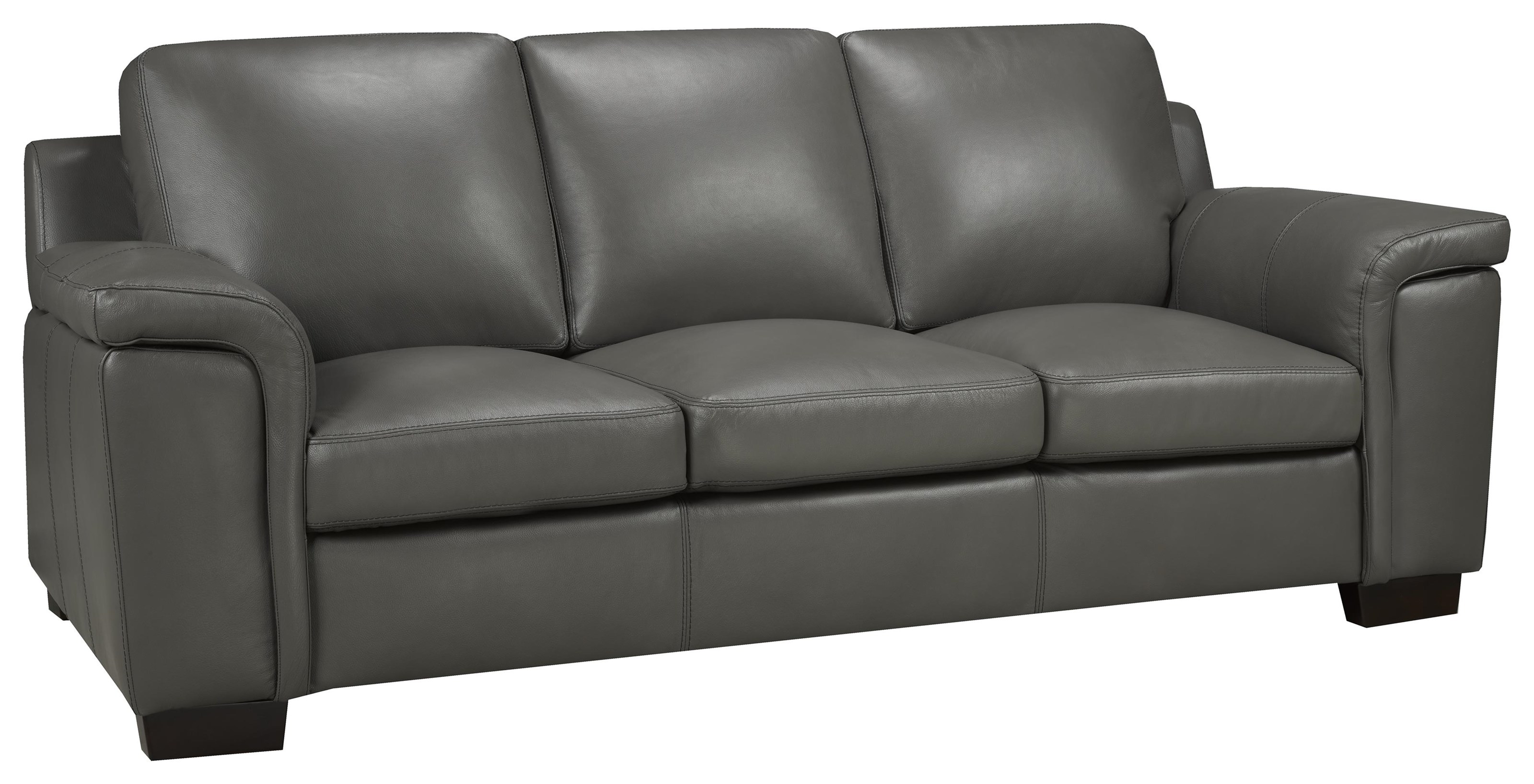 Portofino Leather Signature Signature Signature Sofa Stone Grey Becker Furniture Sofas