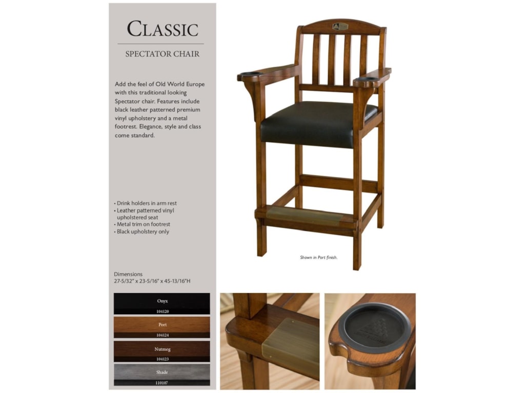 Game Room Accessories Classic Spectator Chair By Legacy Billiards At Northeast Factory Direct