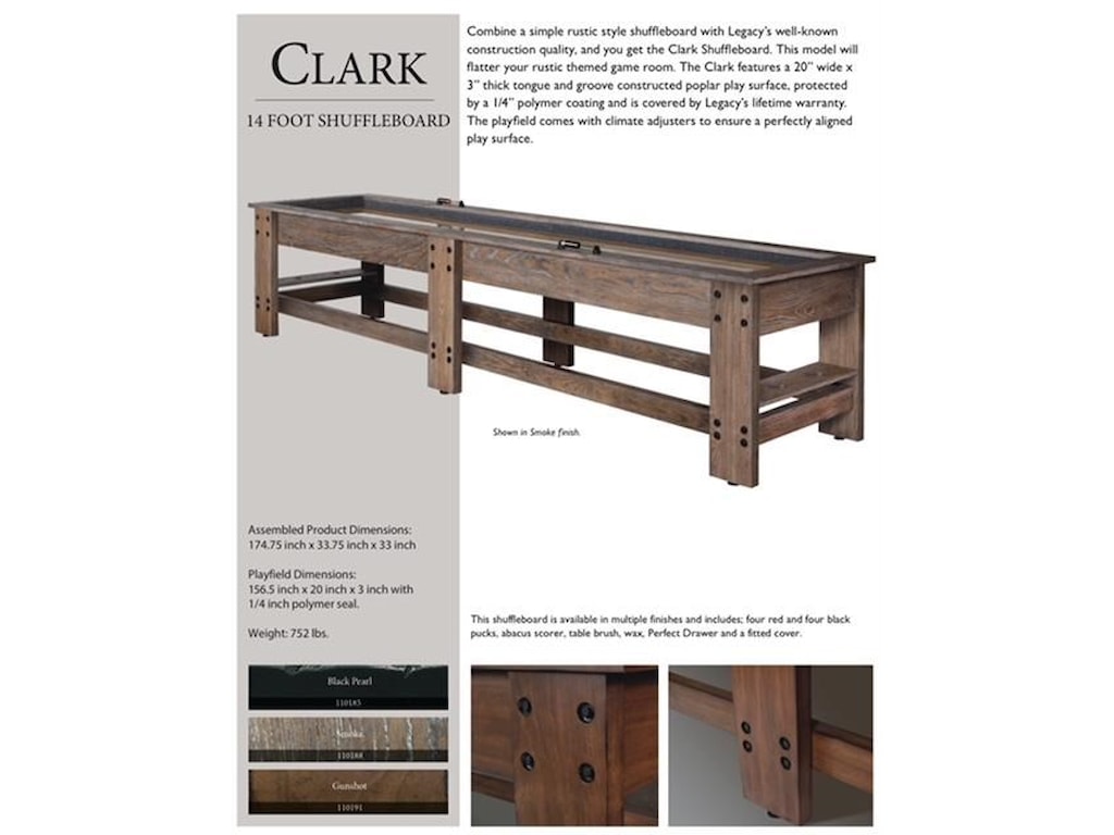 Shuffleboard Clark By Legacy Billiards At Northeast Factory Direct