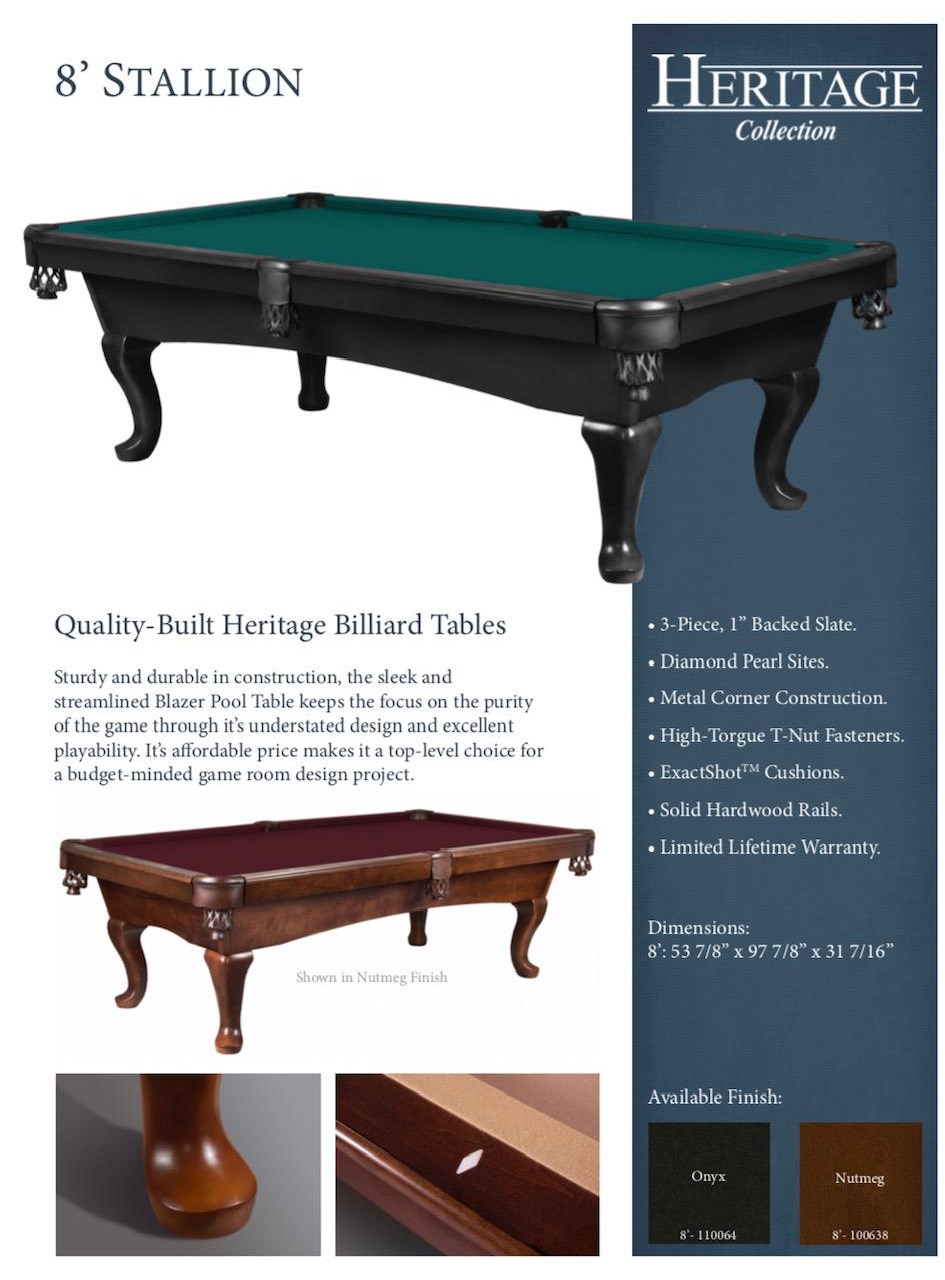 Legacy Billiards Game Room Fun Stallion Stallion Northeast Factory Direct Billiard Tables Pool Tables