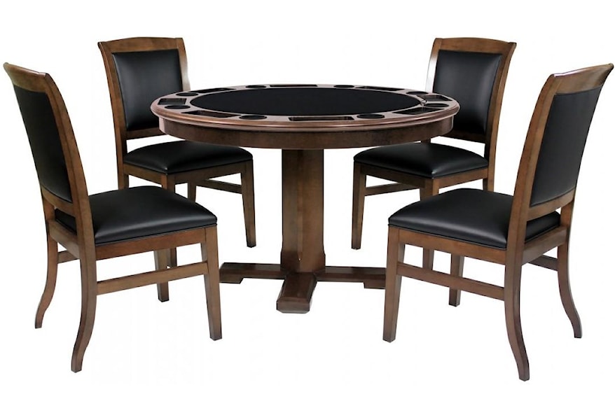 leather game table chairs