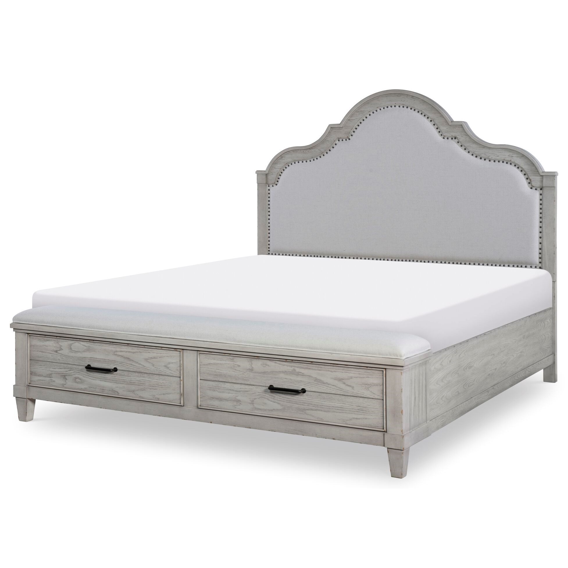 Legacy Classic Belhaven King Upholstered Panel Bed With Storage Footboard Belfort Furniture Upholstered Beds