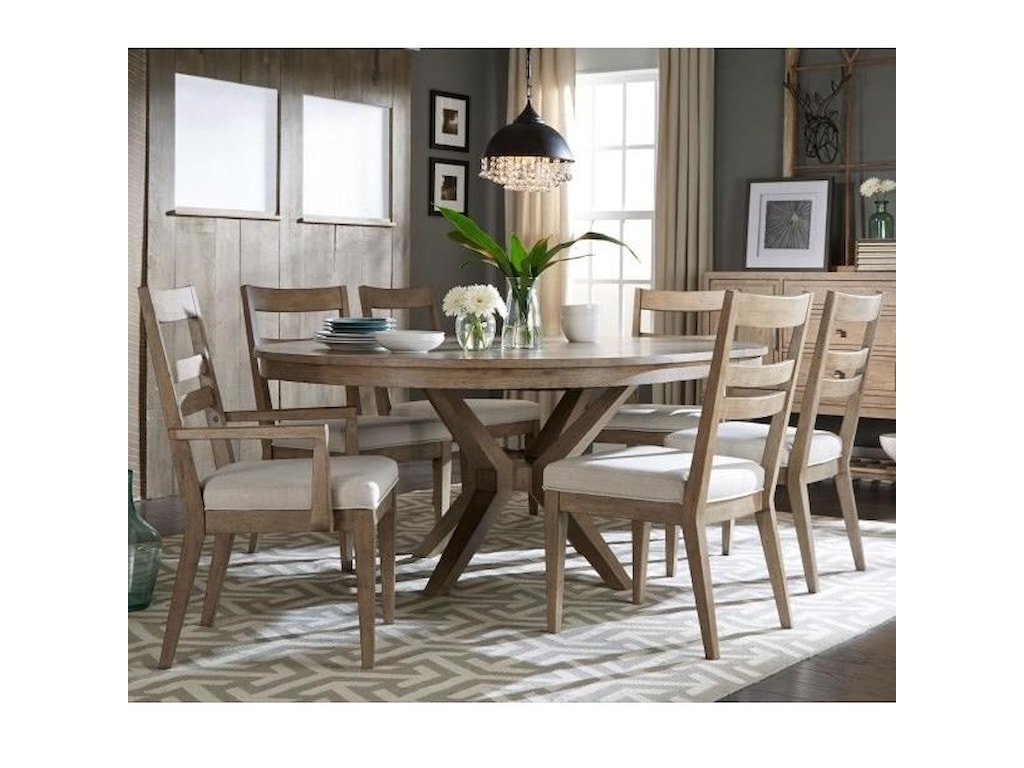 Legacy Clic Bridgewater 7 Piece Round Table Set W Slat Back Bridgewater 7 Piece Round Table Set W Slat Back Chairs By Legacy Clic