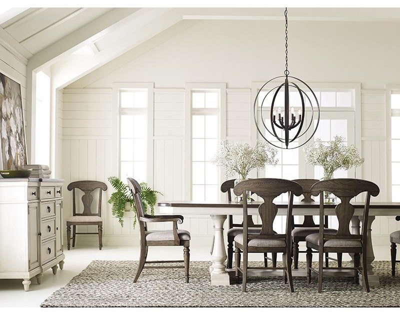 Legacy Classic Brookhaven 5 Piece Dining Set With Trestle Table And 4 Side Chairs Darvin Furniture Dining 5 Piece Sets