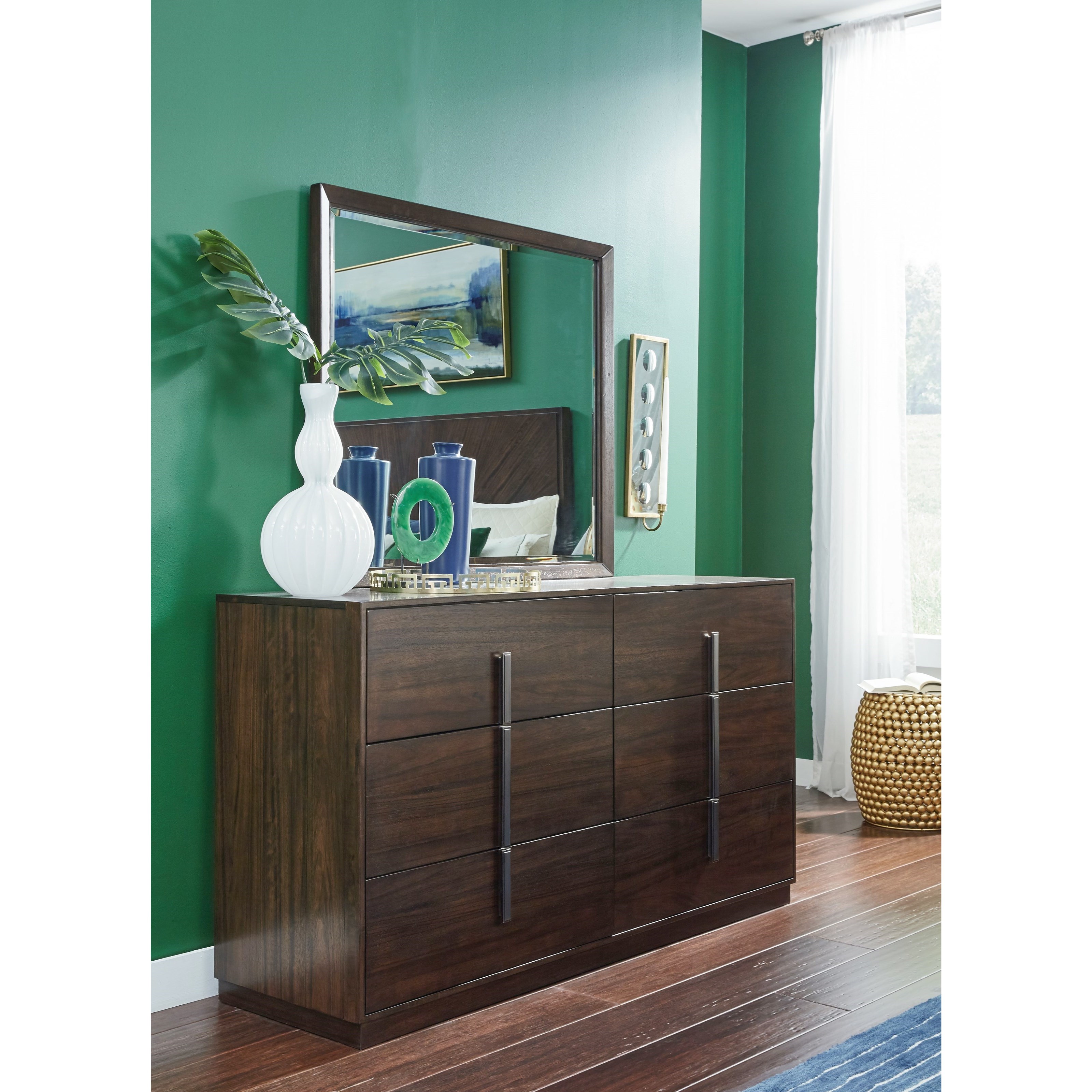 Legacy Classic Paldao Contemporary 6 Drawer Dresser And Mirror Set Superstore Dresser Mirror Sets
