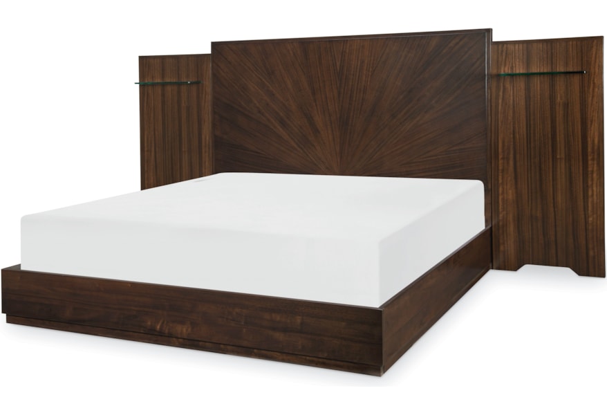Legacy Classic Paldao Contemporary King Wall Panel Bed With Floating Shelves Lindy S Furniture Company Platform Beds Low Profile Beds