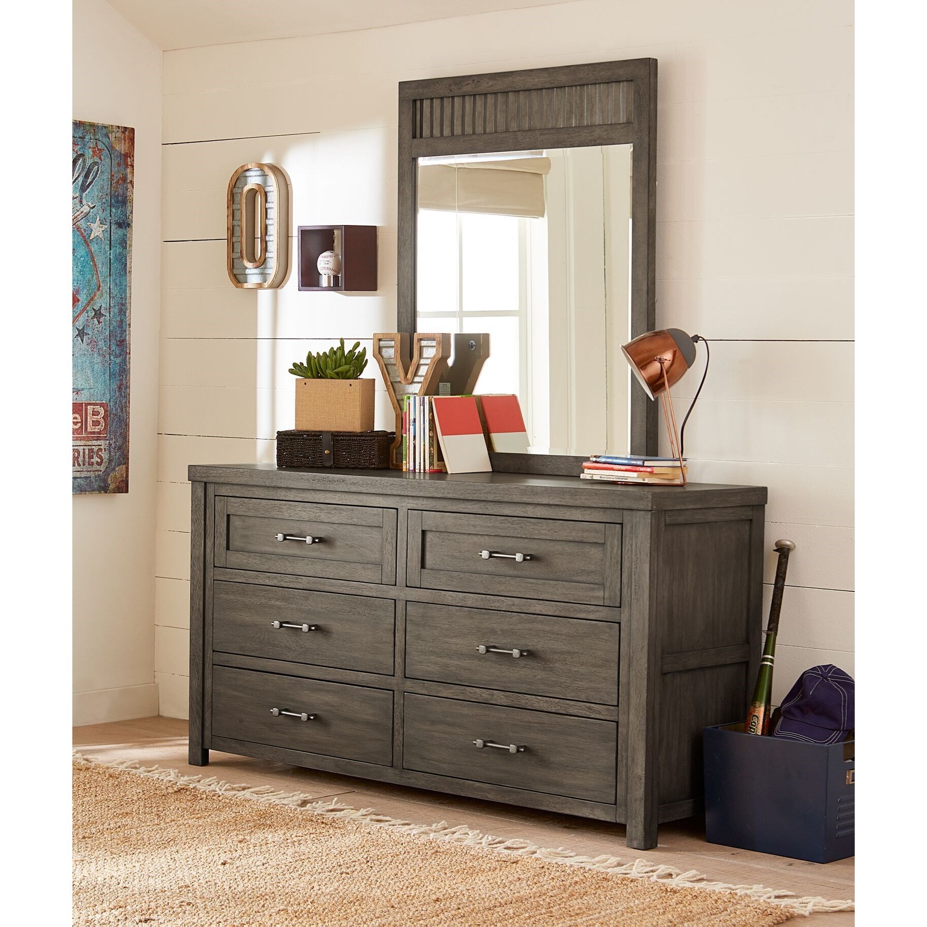 Legacy Classic Kids Bunkhouse Rustic Casual Dresser And Mirror
