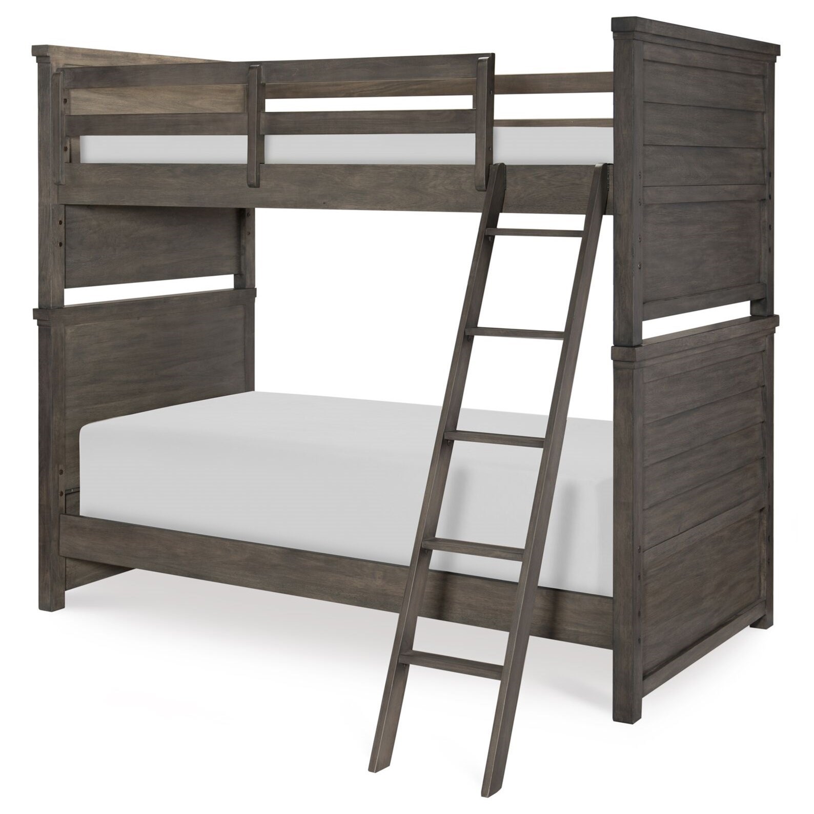 Legacy Classic Kids Bunkhouse Rustic Casual Twin Over Twin Bunk Bed With Ladder And Guard Rails Wayside Furniture Bunk Beds