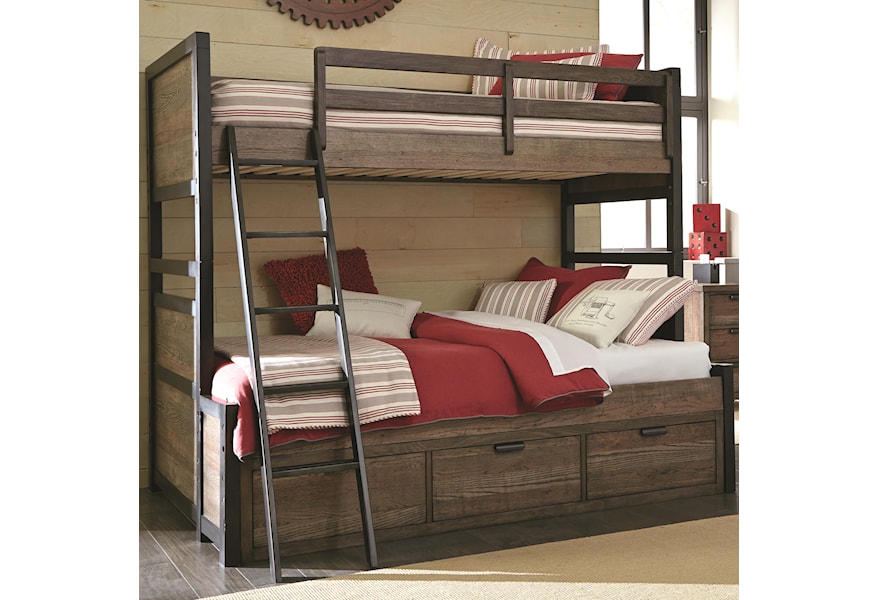 Legacy Classic Kids Fulton County Twin Over Full Bunk Bed with 3 