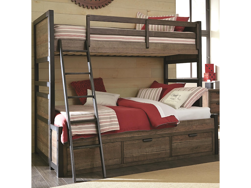 Legacy Classic Kids Fulton County Twin Over Full Bunk Bed With 3