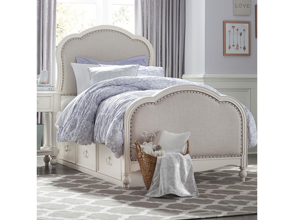 upholstered twin bed trundle