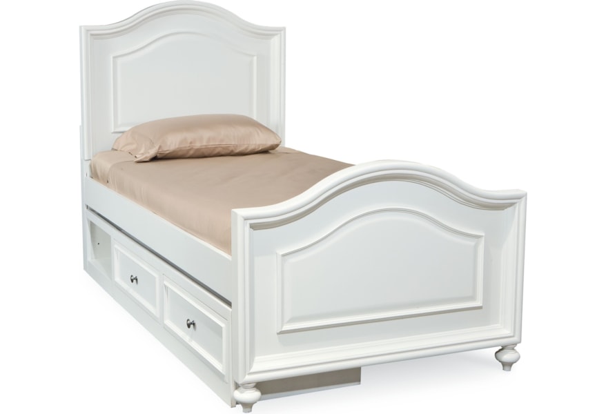 Legacy Classic Kids Madison N2830 4203k 9300 Twin Size Arched Panel Bed With Underbed Storage Unit Pilgrim Furniture City Panel Beds twin size arched panel bed