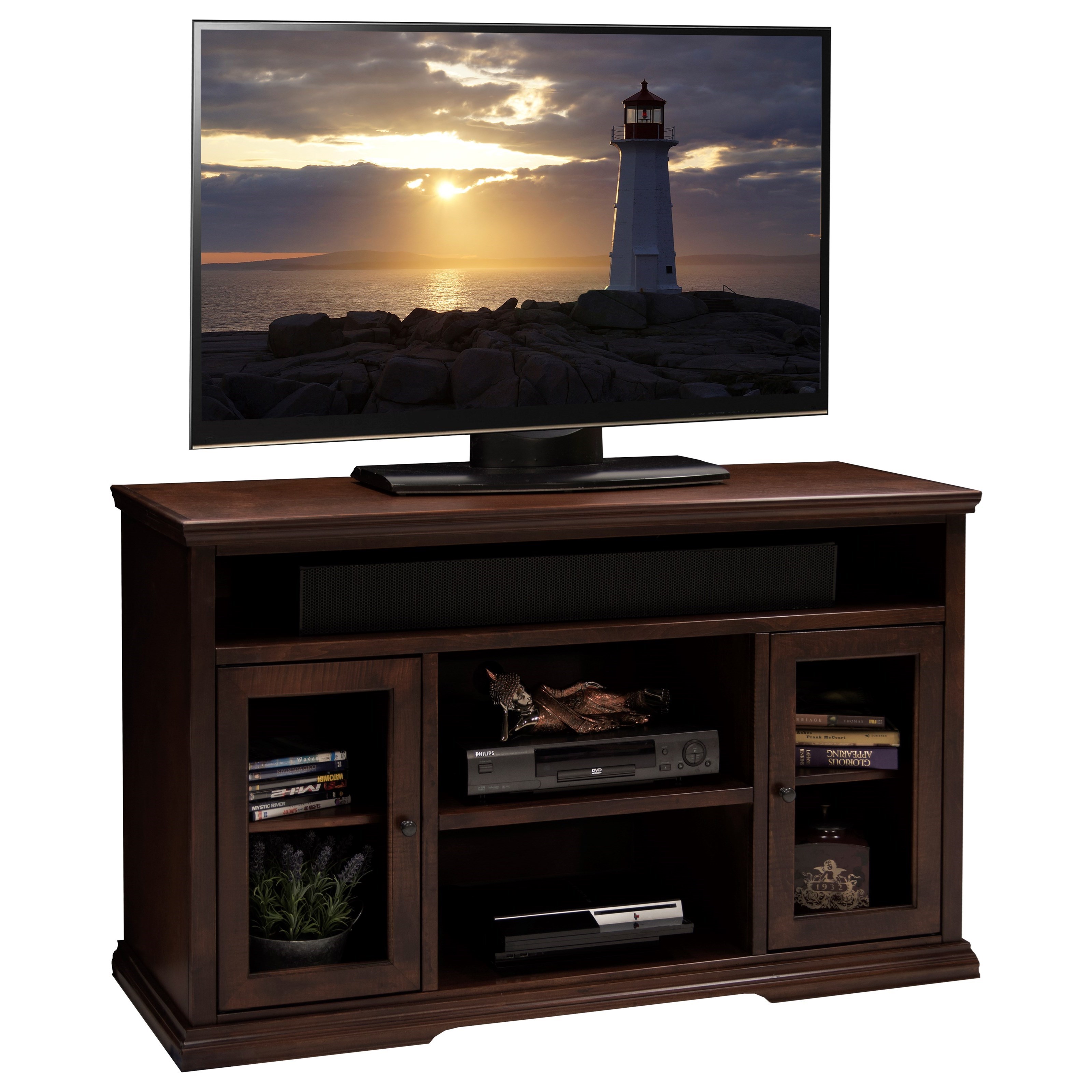 Ashton Place 54 Inch Tall Tv Cart With Doors And Shelf Storage By Legends Furniture At Prime Brothers Furniture