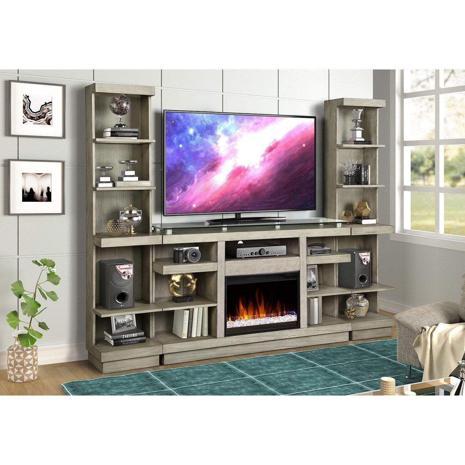 Legends Furniture Celino Contemporary Entertainment Wall Unit With Fireplace Console Gill Brothers Furniture Wall Unit