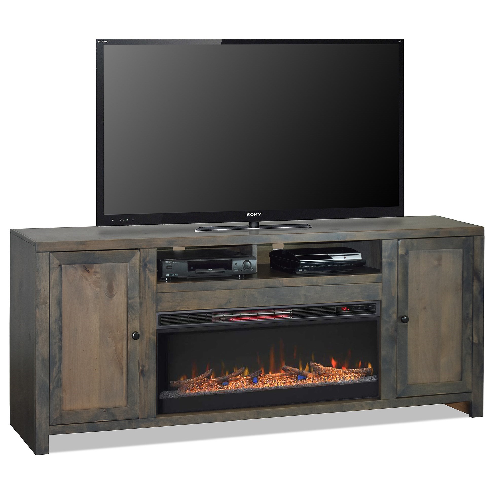 Legends Furniture Joshua Creek Rustic 84 Fireplace Console